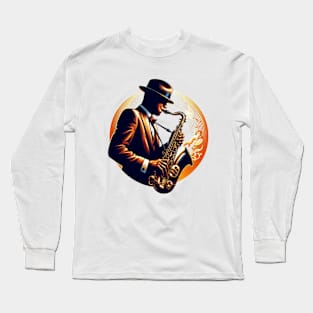 Jazz Saxophone Player Long Sleeve T-Shirt